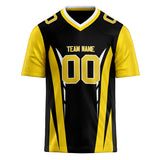 Custom Unisex Black & Yellow Pattern Football Jersey