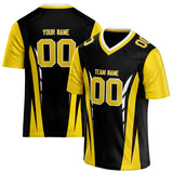 Custom Unisex Black & Yellow Pattern Football Jersey