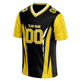 Custom Unisex Black & Yellow Pattern Football Jersey