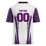 Custom Unisex White & Purple Pattern Football Jersey