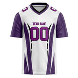 Custom Unisex White & Purple Pattern Football Jersey