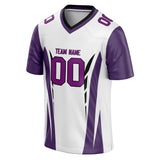 Custom Unisex White & Purple Pattern Football Jersey