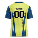 Custom Unisex Yellow & Navy Pattern Football Jersey