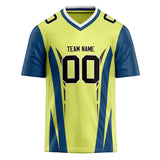 Custom Unisex Yellow & Navy Pattern Football Jersey