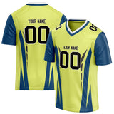 Custom Unisex Yellow & Navy Pattern Football Jersey