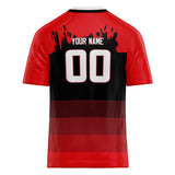 Custom Unisex Red & Black Pattern Football Jersey