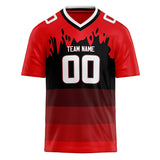 Custom Unisex Red & Black Pattern Football Jersey