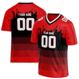 Custom Unisex Red & Black Pattern Football Jersey