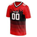 Custom Unisex Red & Black Pattern Football Jersey