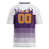 Custom Unisex White & Purple Pattern Football Jersey