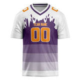 Custom Unisex White & Purple Pattern Football Jersey