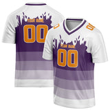 Custom Unisex White & Purple Pattern Football Jersey