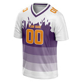 Custom Unisex White & Purple Pattern Football Jersey