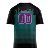 Custom Unisex Black & Purple Pattern Football Jersey