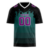 Custom Unisex Black & Purple Pattern Football Jersey