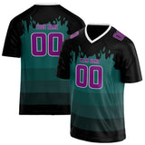 Custom Unisex Black & Purple Pattern Football Jersey