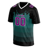 Custom Unisex Black & Purple Pattern Football Jersey