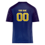 Custom Unisex Black & Blue Pattern Football Jersey