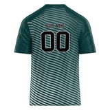 Custom Unisex Cyan Blue & White Pattern Football Jersey