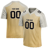 Custom Unisex Gray & Yellow Pattern Football Jersey