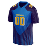 Custom Unisex Purple & Blue Pattern Football Jersey