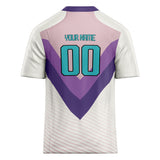 Custom Unisex White & Purple Pattern Football Jersey