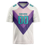 Custom Unisex White & Purple Pattern Football Jersey