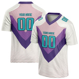 Custom Unisex White & Purple Pattern Football Jersey