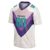 Custom Unisex White & Purple Pattern Football Jersey