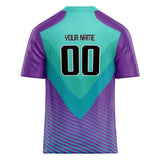 Custom Unisex Purple & Teal Pattern Football Jersey