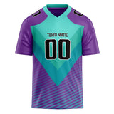 Custom Unisex Purple & Teal Pattern Football Jersey