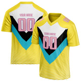 Custom Unisex Yellow & White Pattern Football Jersey