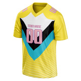 Custom Unisex Yellow & White Pattern Football Jersey