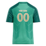 Custom Unisex Teal & Cream Pattern Football Jersey