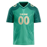 Custom Unisex Teal & Cream Pattern Football Jersey