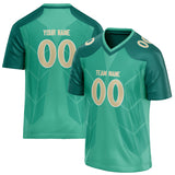 Custom Unisex Teal & Cream Pattern Football Jersey