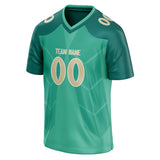 Custom Unisex Teal & Cream Pattern Football Jersey