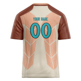 Custom Unisex Brown & Pink Pattern Football Jersey