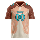 Custom Unisex Brown & Pink Pattern Football Jersey