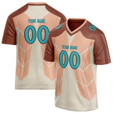 Custom Unisex Brown & Pink Pattern Football Jersey