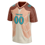 Custom Unisex Brown & Pink Pattern Football Jersey