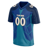 Custom Unisex Navy & Blue Pattern Football Jersey