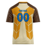 Custom Unisex Brown & Yellow Pattern Football Jersey