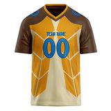 Custom Unisex Brown & Yellow Pattern Football Jersey