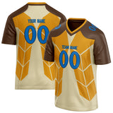 Custom Unisex Brown & Yellow Pattern Football Jersey