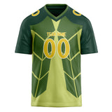 Custom Unisex Green & Yellow Pattern Football Jersey