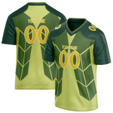 Custom Unisex Green & Yellow Pattern Football Jersey