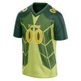 Custom Unisex Green & Yellow Pattern Football Jersey