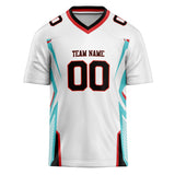 Custom Unisex White & Teal Pattern Football Jersey