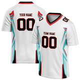 Custom Unisex White & Teal Pattern Football Jersey